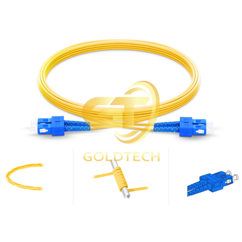 สายแพทช์ออปติคอลโหมดเดียวมาตรฐาน SC-SC, SC-LC Duplex ยาว 3 ม.