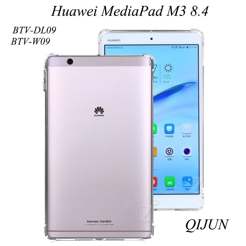 เคสซิลิโคนกันกระแทก  Huawei MediaPad M3 8.4 Tablet Case TPU Silicon Transparent For 2016 BTV-DL09 BTV-W09 8.4'' Slim Airbag Cover Anti-fall