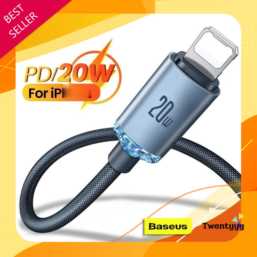 พร้อมส่ง⭐️ถูก/แท้⭐Baseus สายชาร์จสำหรับไอโฟน 13 12 11 สายถัก PD 20W USB-C To ไลท์นิ่ง สำหรับไอโฟน Xs