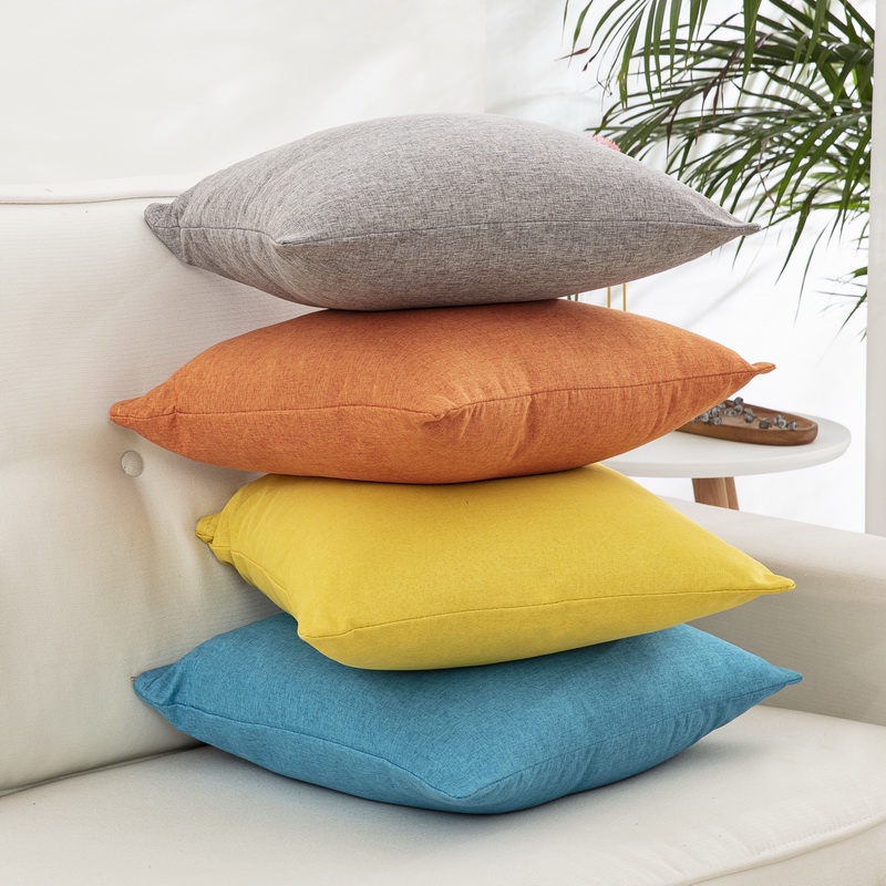 <โปรโมชั่น ลดราคา> ปลอกหมอน ขนาด 50x50 45x45 40x40 สีฟ้าปลอกหมอนโซฟา ผ้าลินิน แบบเรียบ สําหรับตกแต่งบ้าน