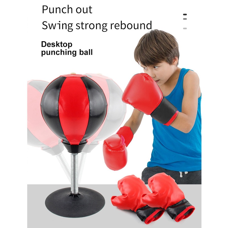Desktop Suction Punching Bag Inflatable Desktop Boxing Bag With Gloves ...