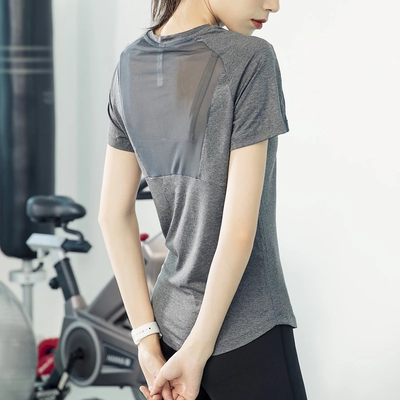 เสื้อยืดแขนสั้น แห้งเร็ว สำหรับผู้หญิง โยคะ ฟิตเนส วิ่ง thumbnail 4
