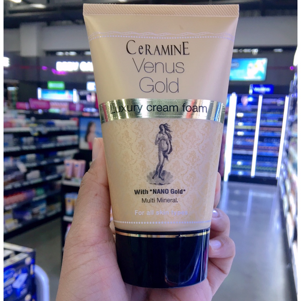 CERAMINE VENUS GOLD LUXURY CREAM FOAM(75g) เซอรามายน์ วีนัส โกลด์ ลักซูรี่ ครีม โฟม (โฟมล้างหน้า)