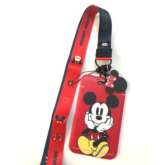 MICKEY   MOUSE    สายคล้องคอ สายคล้องบัตร ซองใส่บัตร ที่ใส่บัตร พร้อมสายคล้องคอ (2cm) ลาย  MICKEY MO