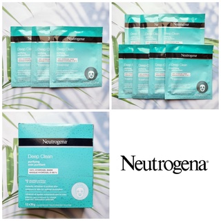 (Neutrogena®) Deep Clean® Purifying 100% Hydrogel Face Mask นูโทรจีนา แผ่นมาส์กหน้า ไฮโดรเจล