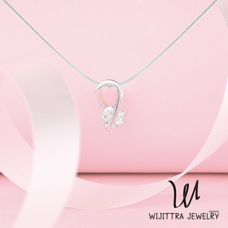 สร้อยคอเงินแท้ จี้ Saturn | Wijittra Jewelry | สร้อยเงินแท้ 925 จี้เพชร CZ ชุบทองคำขาว 18"