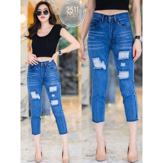 2511 Jeans  กางเกงยีนส์ ผญ กางเกงยีนส์8ส่วน กางเกงยีนส์ผู้หญิง กางเกงยีนส์ผู้หญิง กางเกงยีนส์เอวสูง ผ้าไม่ยืด