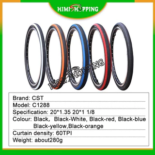 ยางในรถจักรยาน CST C-1288 20×1.35 60TPI 406 ขอบตะขอ 6.8Bar/100PSI สําหรับรถจักรยานแบบพับ Minivelo BMX 1 ชิ้น