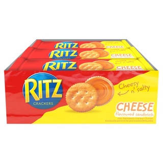 🔥HOT🔥 ริทซ์ แครกเกอร์สอดไส้ครีม รสชีส 27กรัม x 12 ซอง Ritz Cheese Sandwich Cracker 27g x 12 Packs