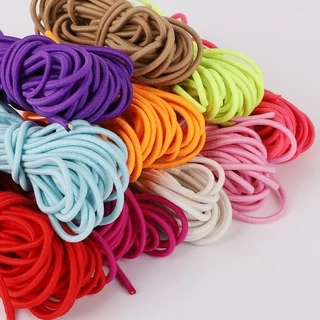 5M 2/2.5มม. ยางยืดทรงกลมสีสันสดใส เชือกทรงกลม ยางยืด เส้นสาย ยางยืดเสื้อผ้า สำหรับทำเครื่องประดับ อุปกรณ์เครื่องประดับ