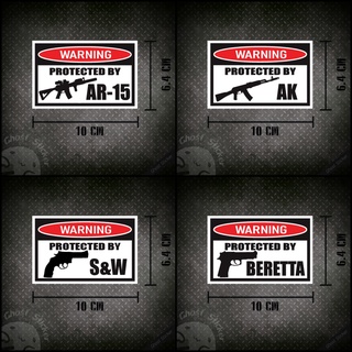 ชุด2 สติกเกอร์รูปปืน M4/AR15/AK/Smith&amp;Wesson/Beretta สติกเกอร์ติดรถยนต์ สติกเกอร์กล่องปืน