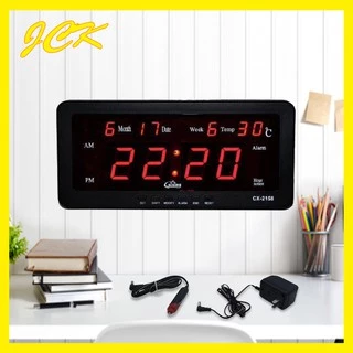 นาฬิกาดิจิตอลหน้าจอLED รุ่น CX-2158 นาฬิกาตั้งโต๊ะ นาฬิกาแขวนผนัง นาฬิกาติดรถ พร้อมสายชาทและอแดปเตอร์ มีหัวเสียบบนรถ