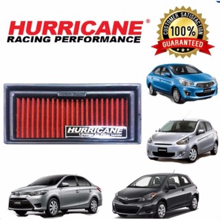 Hurricane กรองอากาศ แบบผ้า vios yaris 2013-2016 มิตซู มิราจ แอททาจ