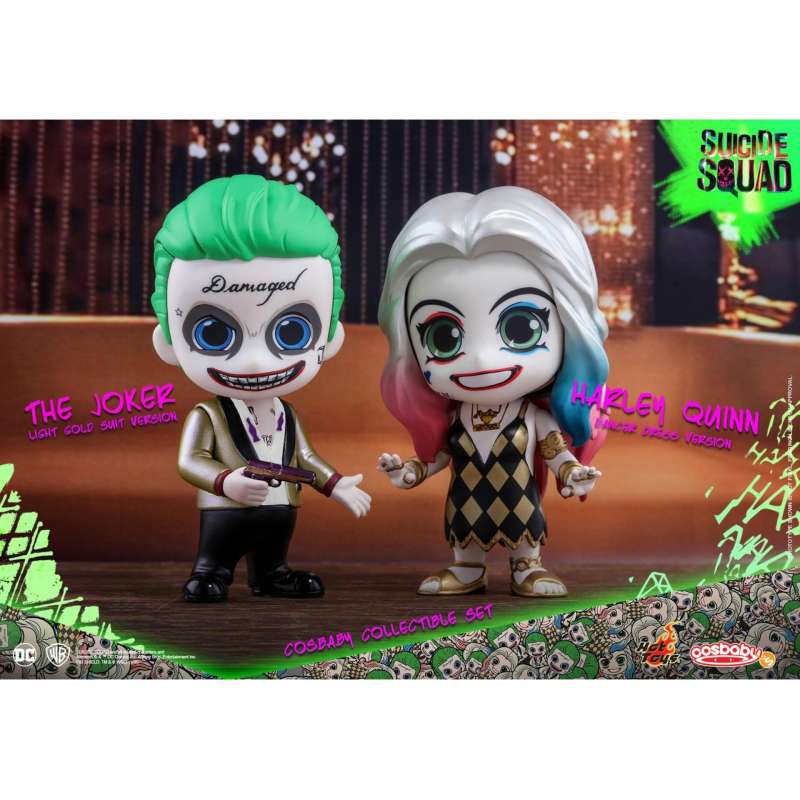 Cosbaby The Joker Light Gold Suit Version &amp; Harley Quinn Dancer Dress Version Set โมเดล ฟิกเกอร์ ตุ๊กตา from Hot Toys