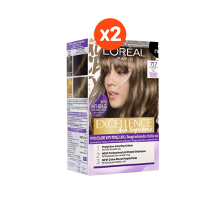 โปรโมชั่น : ใหม่ แพ็คคู่สุดคุ้ม ลอรีอัล เอ็กซ์เซลเลนซ์ แฟชั่น ครีมเปลี่ยนสีผม เฉดแอช ลอรีอัล สีผม ครีมเปลี่ยนสีผม LOREAL