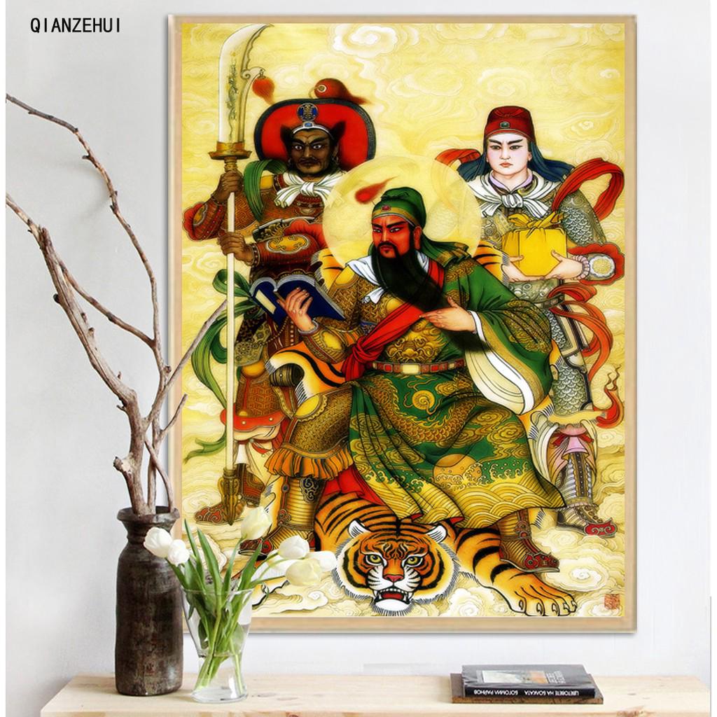 QIANZEHUI,DIY 5D plastic crafts Guan Yu diamond painting full Square diamond embroidery cross stitch,needlework