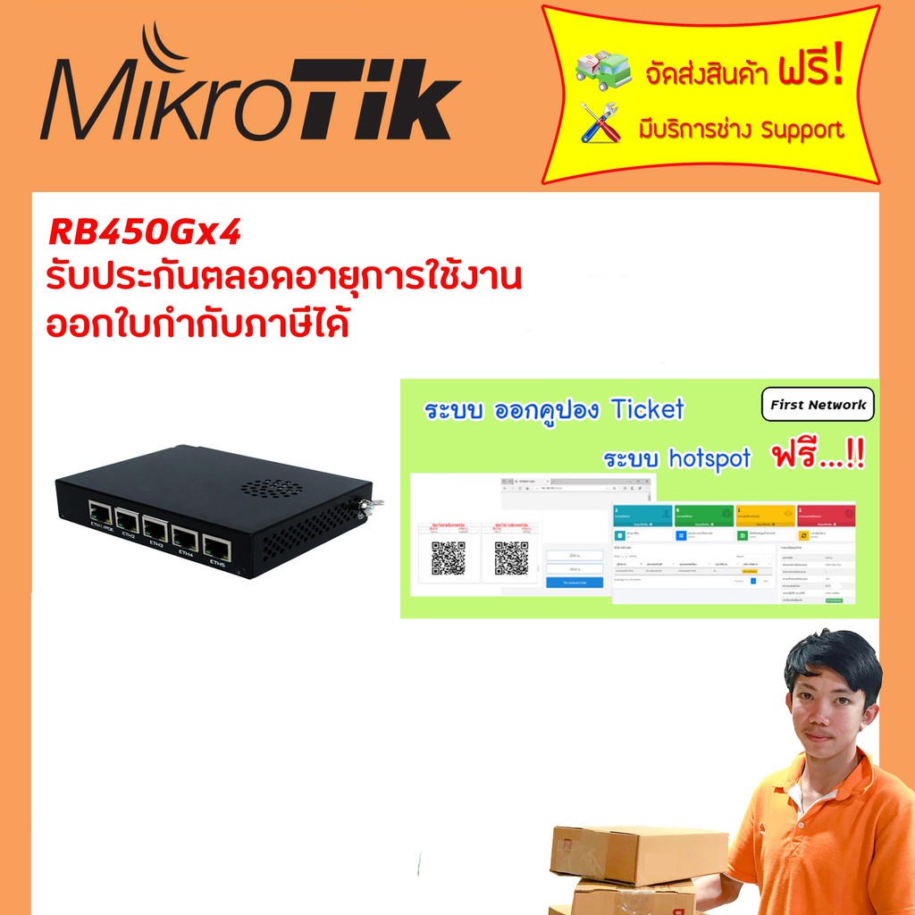 RB450Gx4 ออกใบกำกับภาษีได้+รับประกันตลอดการใช้งาน