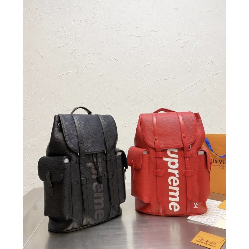 กระเป๋า LOUIS VUITTON X supreme (Ori) กระเป๋าเป้หนังแท้ จากซูพรีม