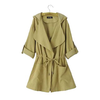 เสื้อโค้ท Trench Coat กันหลม แบบบาง ยาว แฟชั่น ส่วนลด100 บาท โค้ด