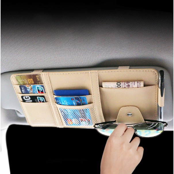 ที่เก็บแว่นตากันแดด บัตรเครดิต สำหรับติดที่บังแดดในรถยนต์