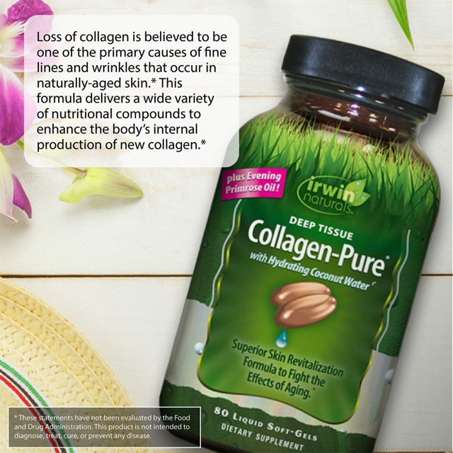 🇺🇸 Irwin Naturals Collagen-Pure, Deep Tissue, 80 Liquid Soft-Gels