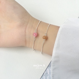 ( Myjew.k ) ♡ เครื่องประดับเงินแท้ สร้อยช้อมือหินนำโชค สร้อยข้อมือหินเงินแท้925 ส่งฟรี EMS