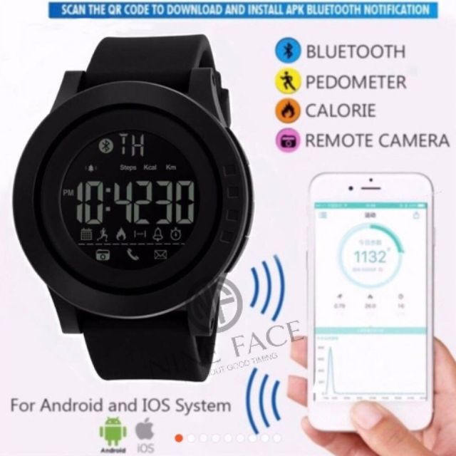 นาฬิกา Bluetooth (จัดส่งในไทย ของแท้ 100% พร้อมกล่องใบรับประกันครบเซ็ท) Smart Wathc นับก้าวเดิน วัดแ