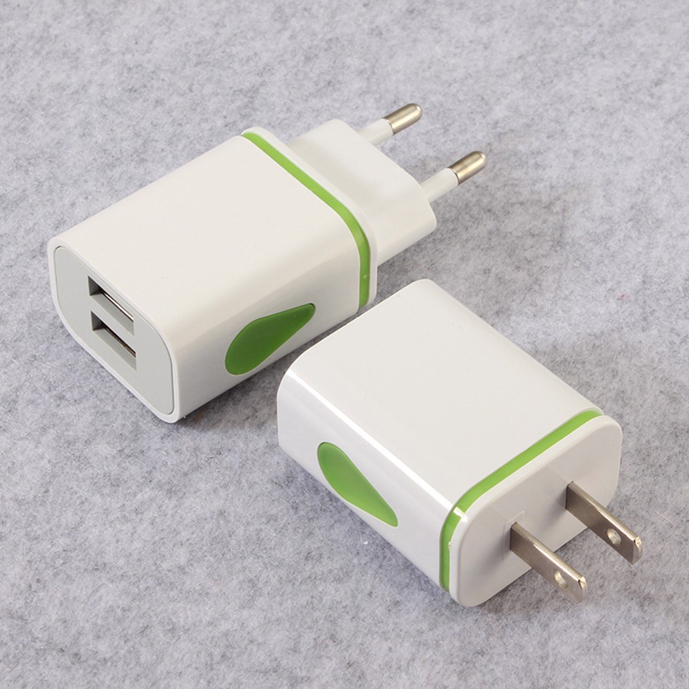Mobile Universal 2.1A 5V LED 2 USB Charger Adapter