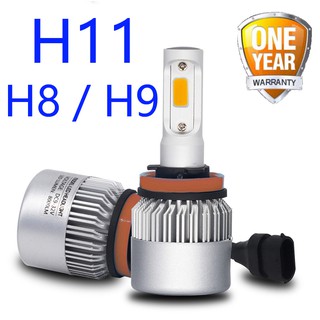 หลอดไฟหน้ารถยนต์ H 11 S 2 H 8 H 9 H 11 6000 K 8000 ลูเมนส์ H9 2 ชิ้นไฟหน้ารถหลอดไฟ