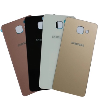 สําหรับ Samsung A3 A310 A5 A510 A7 A710 A9 A910 2016 ฝาครอบแบตเตอรี่ด้านหลัง ฝาครอบแบตเตอรี่ กระจก + กาว