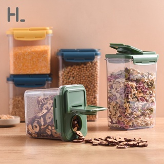 happylife กระป๋องปิดผนึกอาหารในครัว,กระป๋องเก็บธัญพืชใสและกล่องเก็บขนมพลาสติกกล่องเก็บอาหารสด