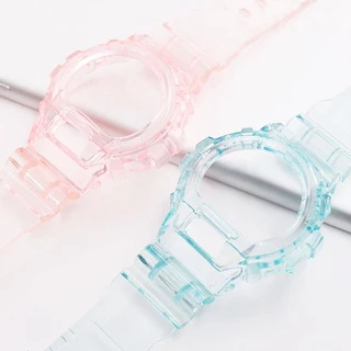สายและเคส สําหรับ Casio G-SHOCK DW-6900 DW-6600 DW-6930 DW-3230 สายนาฬิกาซิลิโคนใส สําหรับ Gshock DW6900 DW660