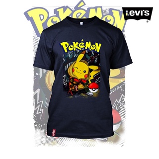 คอตต้อนคอกลมเสื้อยืดแขนสั้น ผ้าฝ้าย 100% พิมพ์ลายกราฟฟิค Levies X Pokemon คุณภาพสูง สําหรับผู้ชาย และผู้หญิงS-5XL