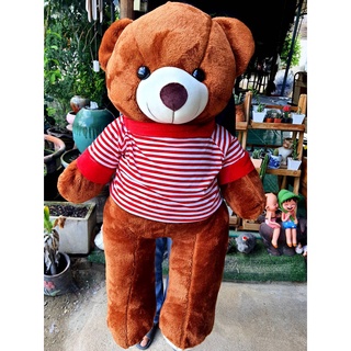 ตุ๊กตาหมีขนนุ่มใส่เสื้อใยสังเคราะห์ล้วนๆขนาด1เมตรKj   Teddybear