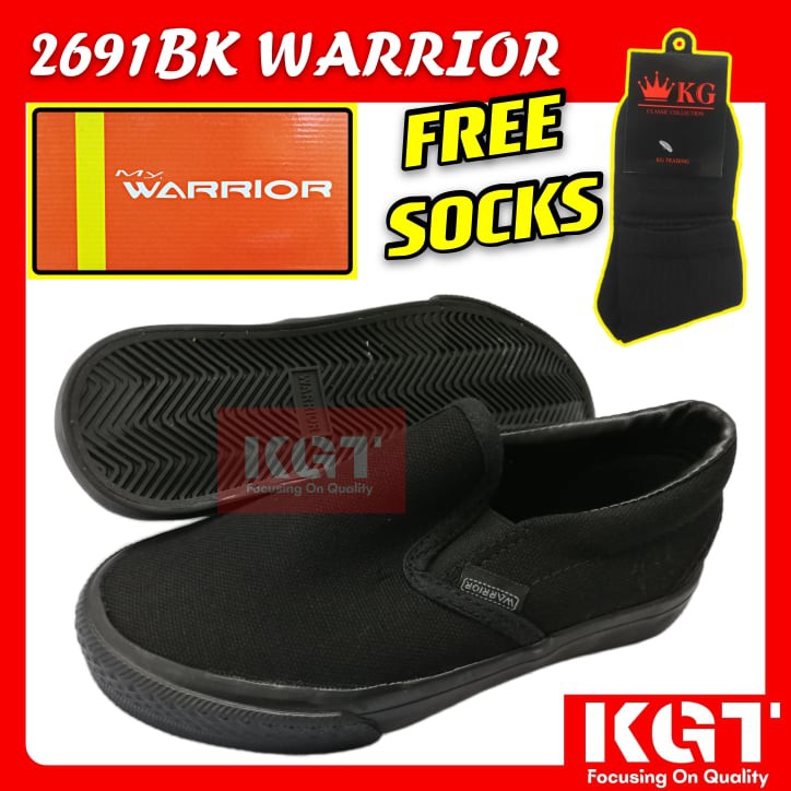 ฟรีถุงเท้า KASUT SEKOLAH HITAM WARRIOR SARUNG (WARIOR 2691)(SCHOOL SHOES WARRIOR BLACK)