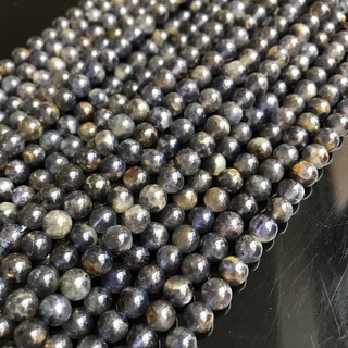 Cordierite ลูกปัดธรรมชาติ ทรงกลม กึ่งสําเร็จรูป DIY