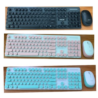 OKER KEYBORD MOUSE WIRELESS เม้าคีร์บอทร์ไวเรท K520