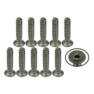 3Racing TS-FSM315S M3 x 15 Titanium Flat Head Hex Socket - Self Tapping (10 Pcs)