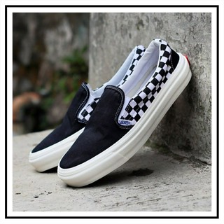 Vans SLIP ON SIDE CHECKERBOARD THRASHER รองเท้าผ้าใบลําลองสําหรับ UNISEX พรีเมี่ยม