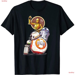 เสื้อยืดยอดนิยม Star Wars Rise Of Skywalker Droids Collage T-Shirt Short sleeve T-shirtsLGv