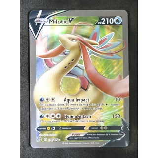 Milotic V Card มิโลคารอส 179/192 Pokemon Card Gold Flash Light (Glossy) ภาษาอังกฤษ