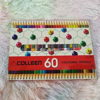 💕 Colleen 💕 คอลลีน  2 หัว ดินสอสี ดินสอสีไม้ ดินสอไม้ ระบายสี สีไม้ แท่งยาว 60 สี ของแท้ 💯% คอลีน no.787