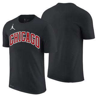 เสื้อยืด ลายบาสเก็ตบอล Jordan NBA CHICAGO Drifit Statement Edition สีดํา