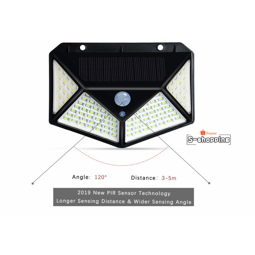 SALE--- ไฟติดผนัง เซ็นเซอร์ ไฟโซล่าเซลล์ 100LED---สินค้ามีตำหนิ