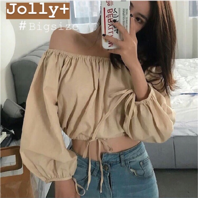 เสื้อครอป แขนยาว สาวอวบ Jolly-plussize bigsize สินค้าขายดี แซก ราคาส่ง ชุดราตรีสั้น ราคาถูก ชุดคนอ้วน เดรส