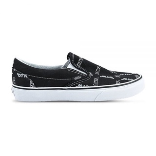 Vans รองเท้าผ้าใบ Classic Slip-On Shadow Vans | Black/True White ( VN0A5JMHB0H )