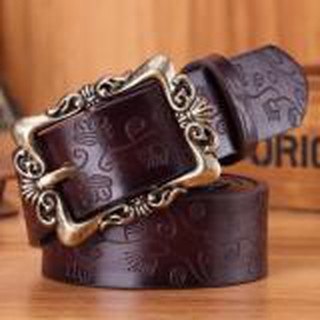 MiStyles เข็มขัด เข็มขัดผู้หญิง เข็มขัดแฟชั่น Womens Fashion Leather Belt Ceinture รุ่น Luise B1286 - สีกาแฟ