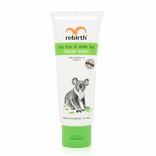 เจลล้างหน้า ป้องกันสิว ผิวหมองคล้ำ ขจัดความมัน Rebirth Tea Tree &amp; White Tea Facial Wash 100mL