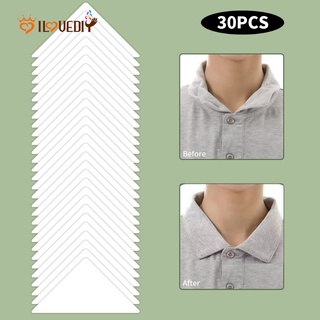 สติกเกอร์ติดปกเสื้อโปโล มีกาวในตัว 30 ชิ้น / เทปจัดแต่งทรงเส…