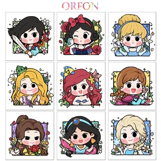 【ORFON】ภาพจิตรกรรมสีน้ํามันบนผ้าใบลายการ์ตูนน่ารัก Diy พร้อมแปรง 20x20 ซม. สําหรับตกแต่งบ้าน